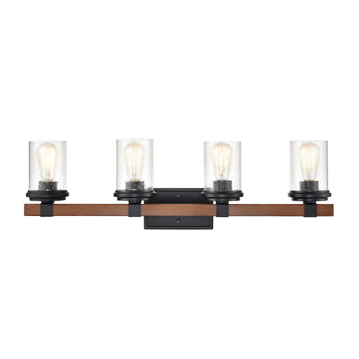 Millennium Taos Vanity, Matte Black/Wood Grain