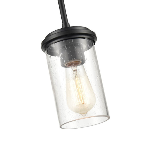 Millennium Taos 1 Light 45.75" Mini-Pendant Light, Black/Wood Grain