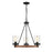 Millennium Chandelier, Matte Black/Wood Grain