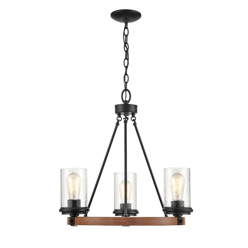 Millennium Chandelier, Matte Black/Wood Grain