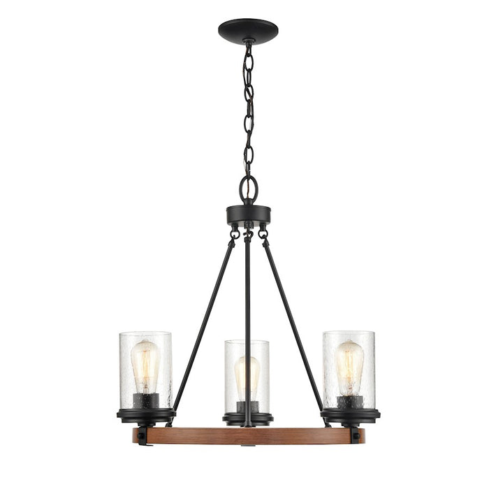 Millennium Chandelier, Matte Black/Wood Grain