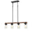 Millennium 4 Light 46.25" Island, Matte Black/Wood Grain