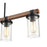 Millennium 4 Light 46.25" Island, Matte Black/Wood Grain