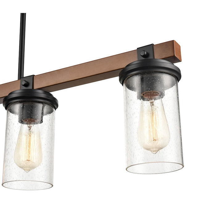 Millennium 4 Light 46.25" Island, Matte Black/Wood Grain