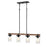 Millennium 4 Light 46.25" Island, Matte Black/Wood Grain