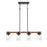 Millennium 4 Light 46.25" Island, Matte Black/Wood Grain