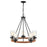 Millennium Chandelier, Matte Black/Wood Grain