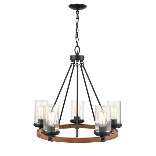 Millennium Chandelier, Matte Black/Wood Grain