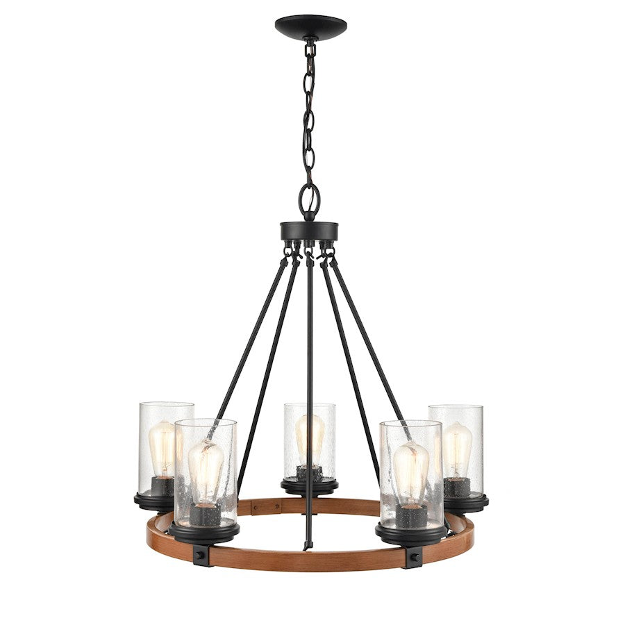 Millennium Chandelier, Matte Black/Wood Grain