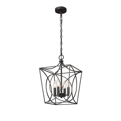 Millennium Lighting Tracy 4Lt 12" Pendant, Black - 4001-MB