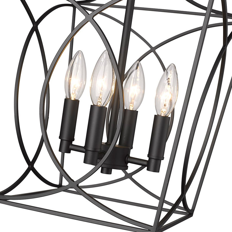 Millennium Lighting Tracy 4Lt 12" Pendant, Black