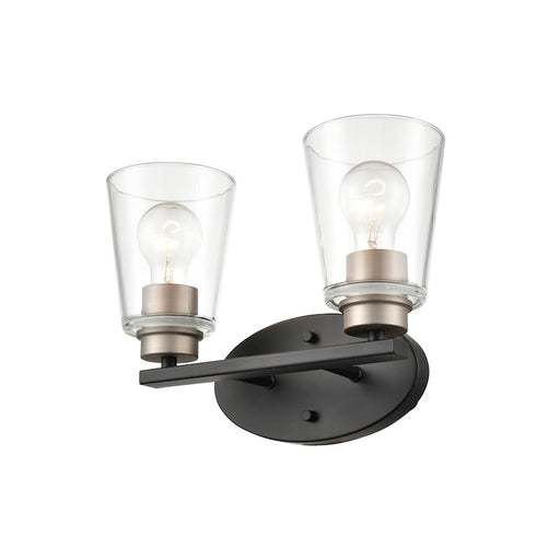 Millennium Lighting Vanity, Matte Black/Satin Nickel/Clear