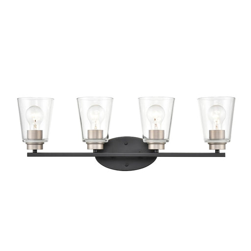 Millennium Lighting Vanity, Matte Black/Satin Nickel/Clear