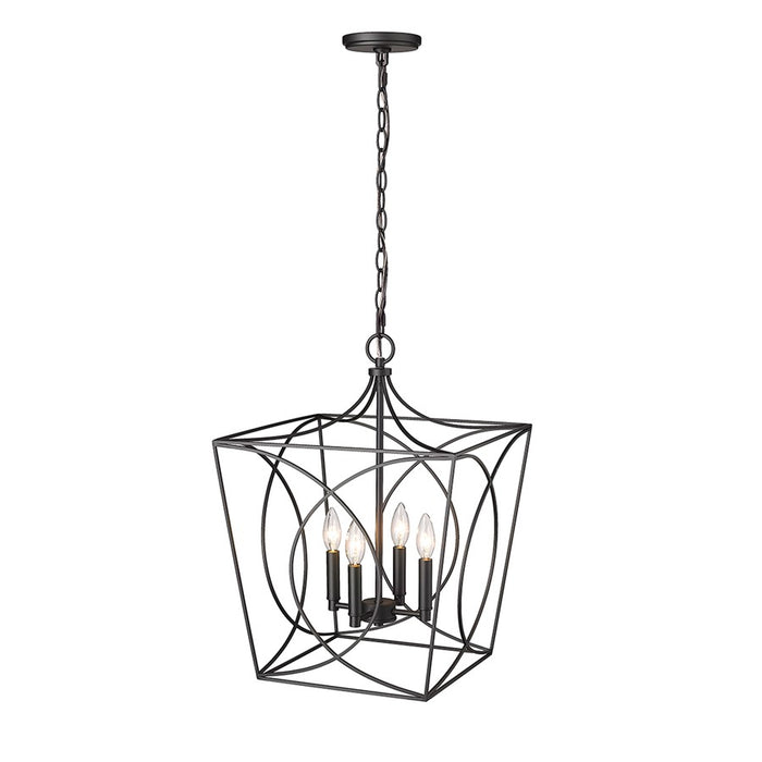 Millennium Lighting Tracy 4Lt 16" Pendant, Black