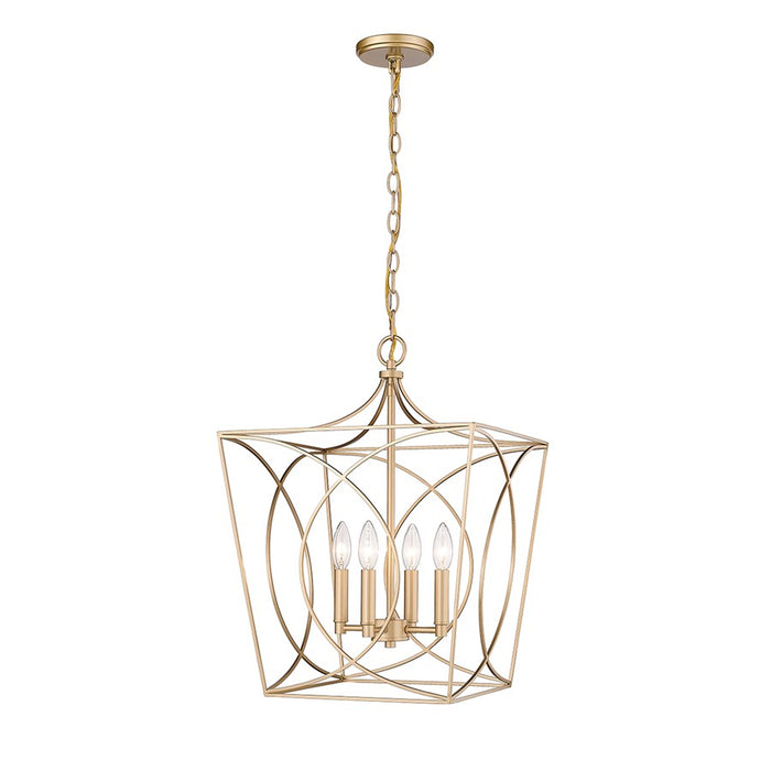 Millennium Lighting Tracy 4Lt 16" Pendant, Painted Modern Gold