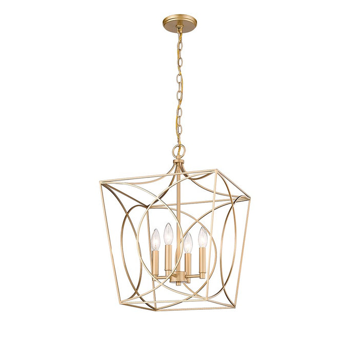 Millennium Lighting Tracy 4Lt 16" Pendant, Painted Modern Gold
