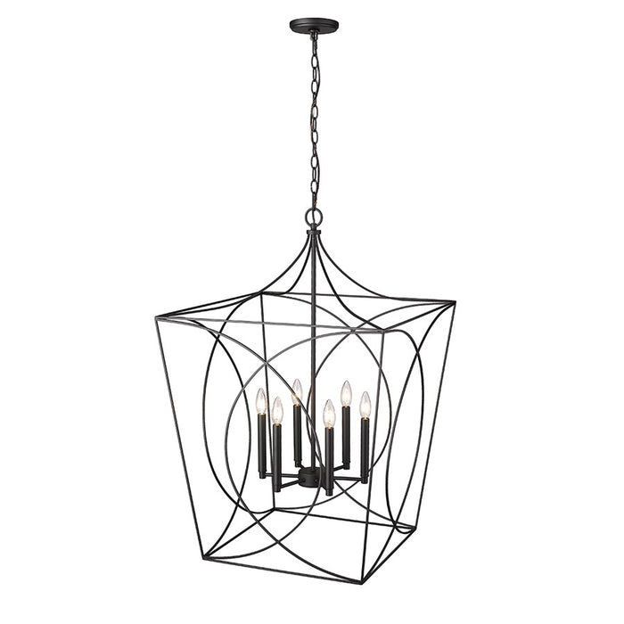Millennium Lighting Tracy 6Lt Pendant, Black