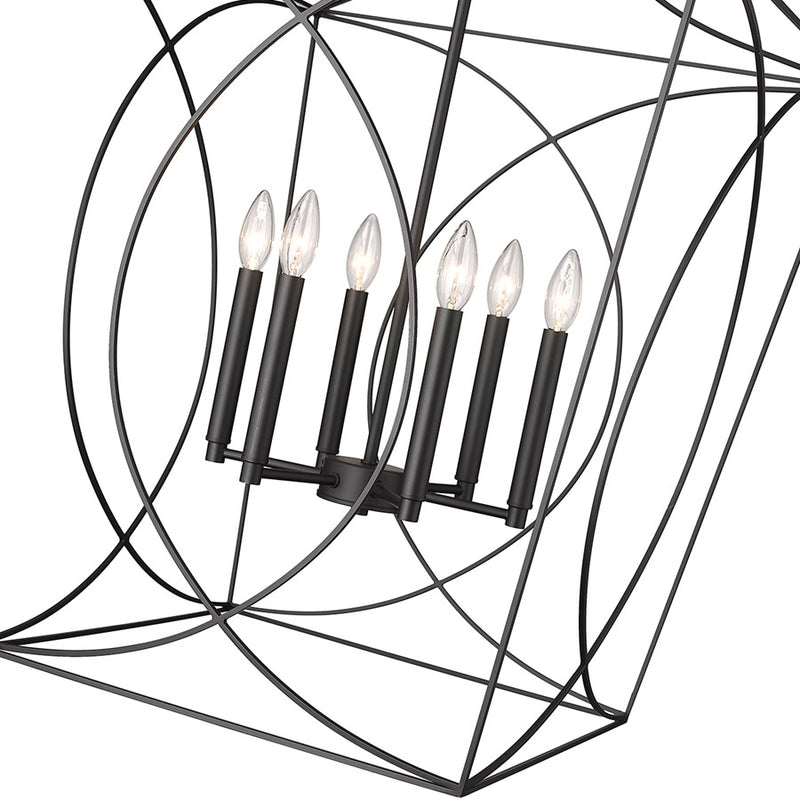 Millennium Lighting Tracy 6Lt Pendant, Black