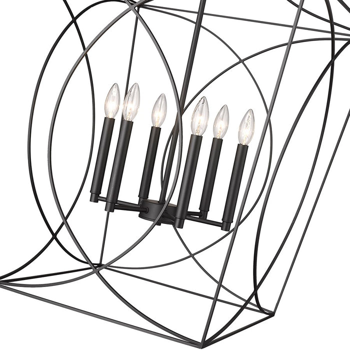 Millennium Lighting Tracy 6Lt Pendant, Black