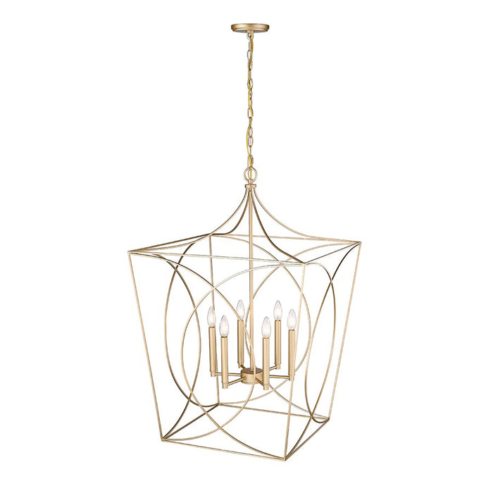 Millennium Lighting Tracy 6Lt Pendant, Painted Modern Gold