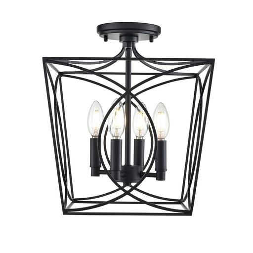 Millennium Lighting Tracy 4Lt Semi-Flush Mount, Black - 4004-MB