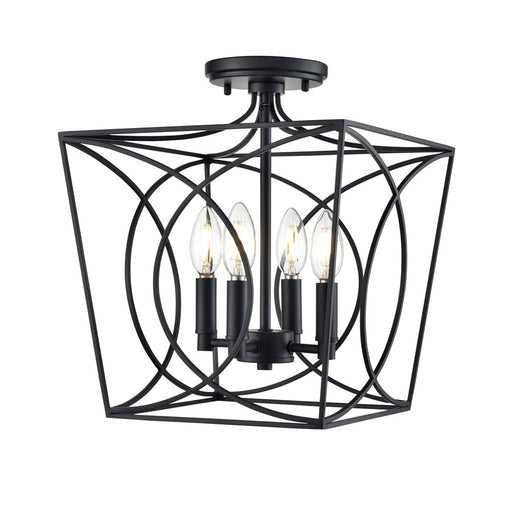 Millennium Lighting Tracy 4Lt Semi-Flush Mount, Black