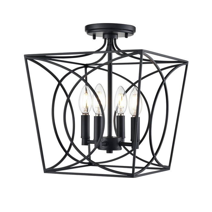 Millennium Lighting Tracy 4Lt Semi-Flush Mount, Black