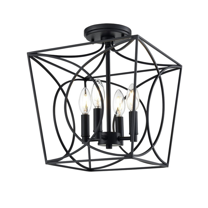 Millennium Lighting Tracy 4Lt Semi-Flush Mount, Black