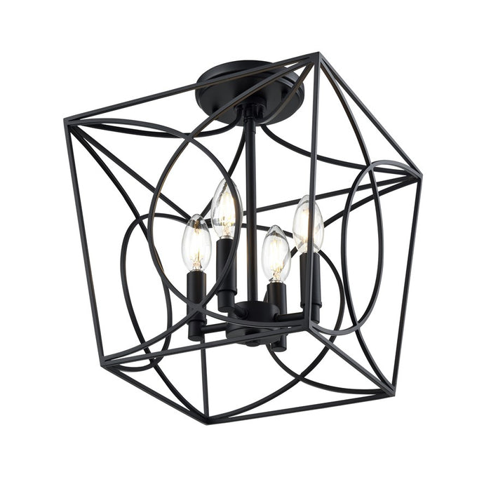 Millennium Lighting Tracy 4Lt Semi-Flush Mount, Black