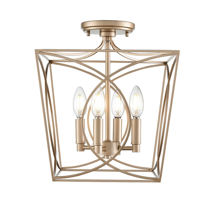Millennium Lighting Tracy 4Lt Semi-Flush Mount, Painted Modern Gold - 4004-PMG