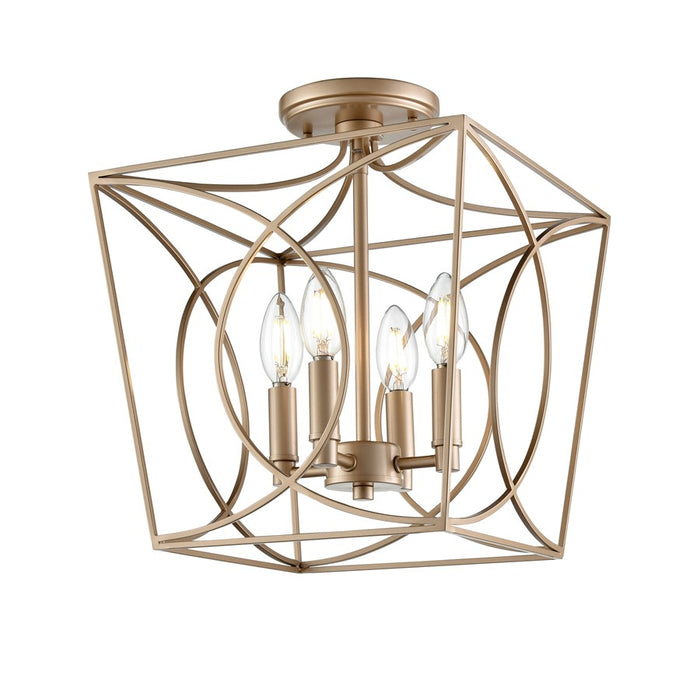 Millennium Lighting Tracy 4Lt Semi-Flush Mount, Painted Modern Gold