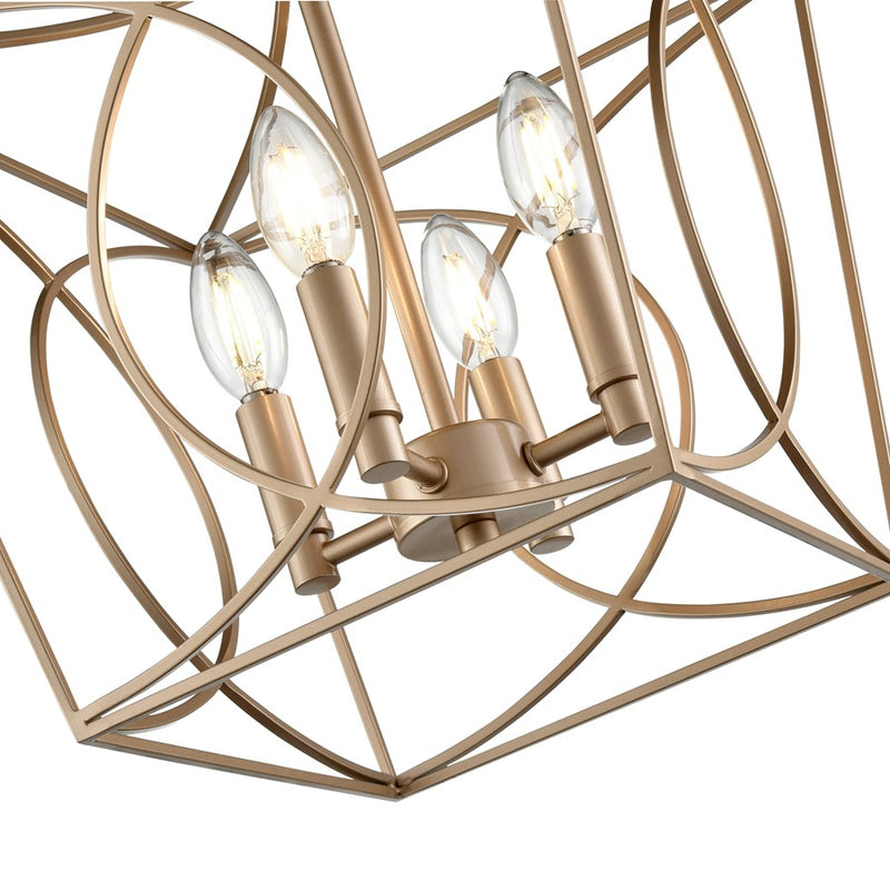 Millennium Lighting Tracy 4Lt Semi-Flush Mount, Painted Modern Gold