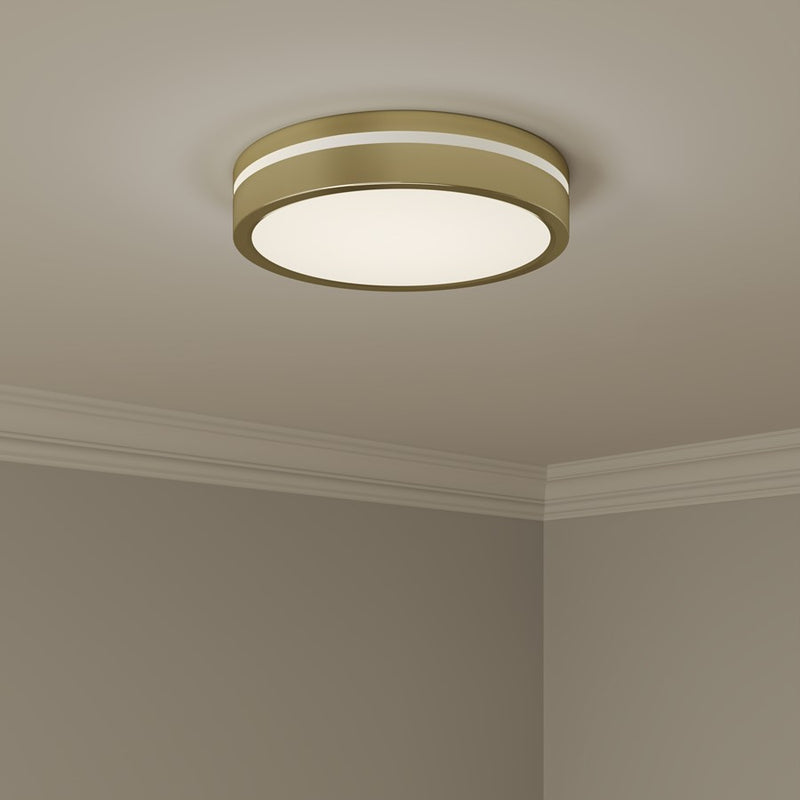 Millennium Lighting Soltra Light Flush Mount, Vintage Brass