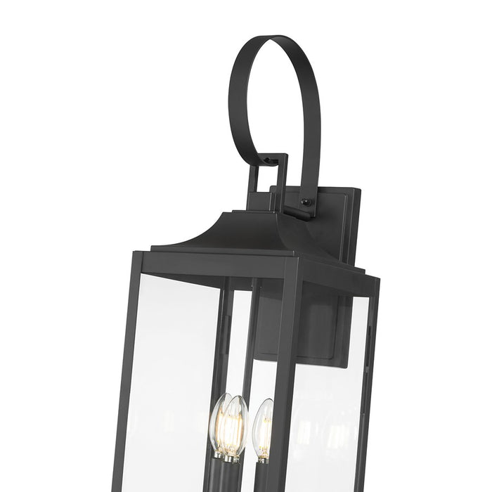 Millennium Lighting Halston 3Lt 28" Outdoor Wall Sconce, Black
