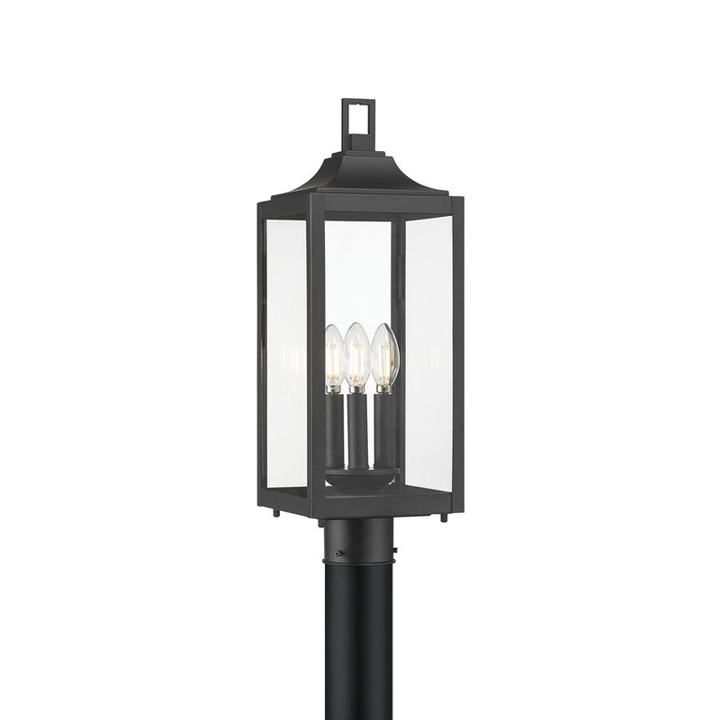 Millennium Lighting Halston 3Lt Outdoor Post Light, Coated Black - 402303-PBK