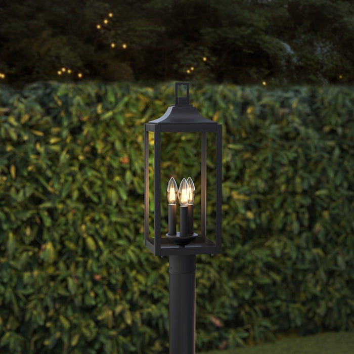 Millennium Lighting Halston 3Lt Outdoor Post Light, Coated Black