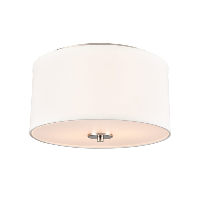 Millennium Lighting Guyten 2Lt 13" Flushmount, Brushed Nickel/White - 41002-BN