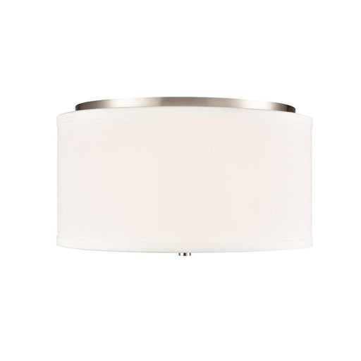 Millennium Lighting Guyten 2Lt 13" Flushmount, Brushed Nickel/White