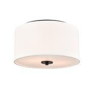 Millennium Lighting Guyten 2Lt 13" Flushmount, Black/White - 41002-MB