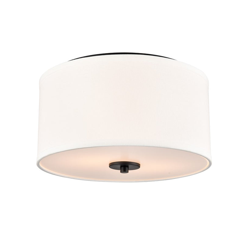 Millennium Lighting Guyten 2Lt 13" Flushmount, Black/White - 41002-MB