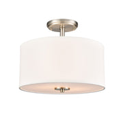 Millennium Lighting Guyten 2Lt 13" Semi-Flush Mount, Nickel/White - 41102-BN