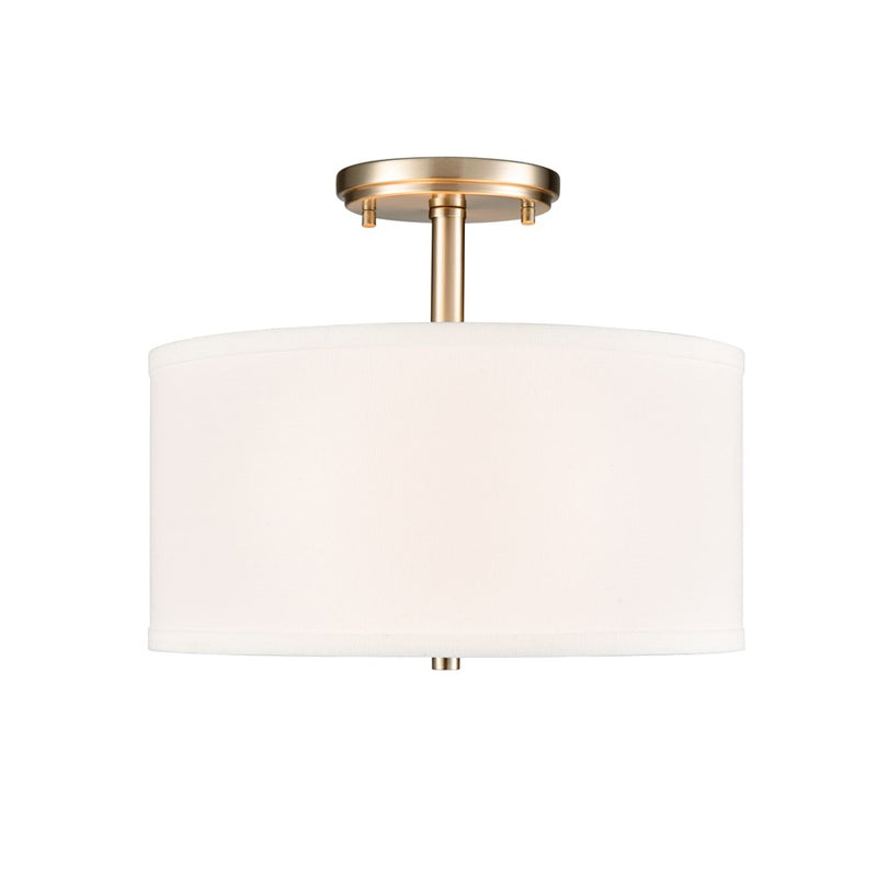 Millennium Lighting Guyten 2Lt 13" Semi-Flush Mount, Nickel/White