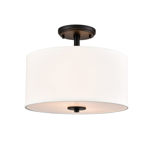 Millennium Lighting Guyten 2Lt 13" Semi-Flush Mount, Black/White - 41102-MB