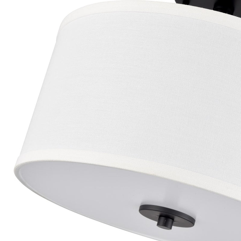Millennium Lighting Guyten 2Lt 13" Semi-Flush Mount, Black/White