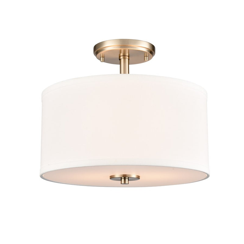 Millennium Lighting Guyten 2Lt 13" Semi-Flush Mount, Gold/White - 41102-MG