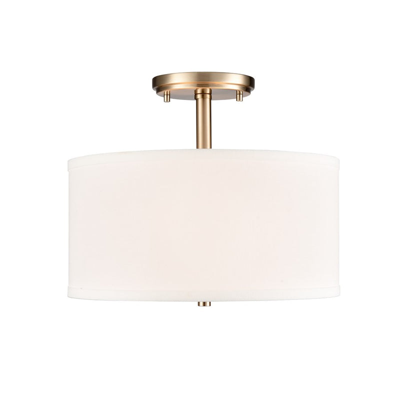 Millennium Lighting Guyten 2Lt 13" Semi-Flush Mount, Gold/White