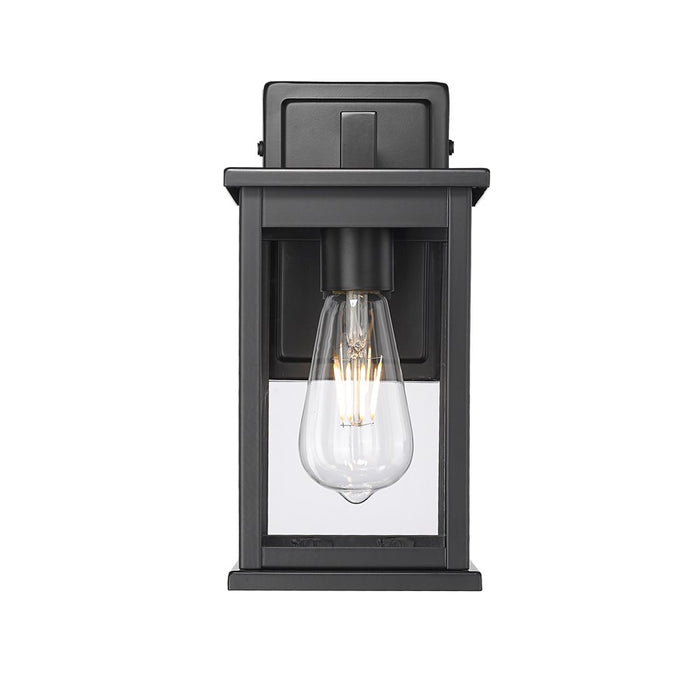Millennium Lighting Bowton II 1Lt 13" Outdoor Sconce, Black/Clear - 4112-PBK