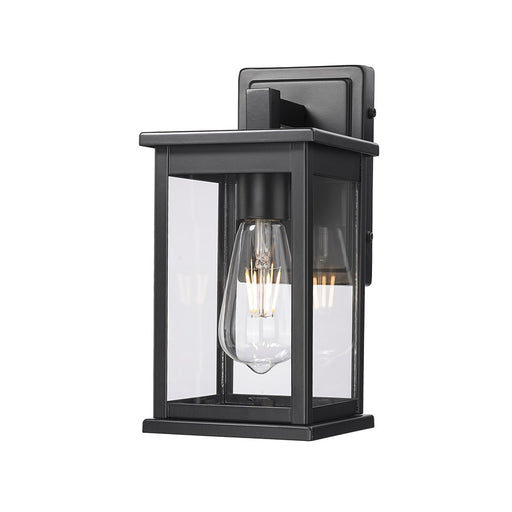 Millennium Lighting Bowton II 1Lt 13" Outdoor Sconce, Black/Clear