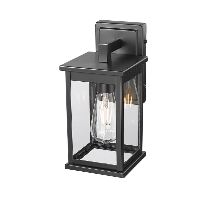 Millennium Lighting Bowton II 1Lt 13" Outdoor Sconce, Black/Clear