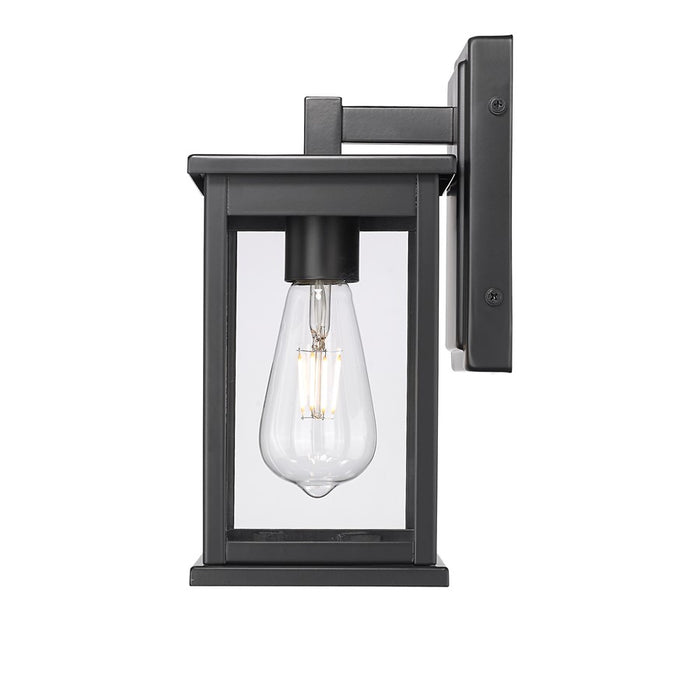 Millennium Lighting Bowton II 1Lt 13" Outdoor Sconce, Black/Clear